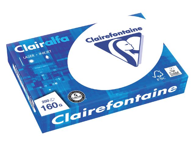 Rennen invoeren effect Kopieerpapier Clairefontaine Clairalfa A4 160 Gram Wit 250vel |  DiscountOffice.nl